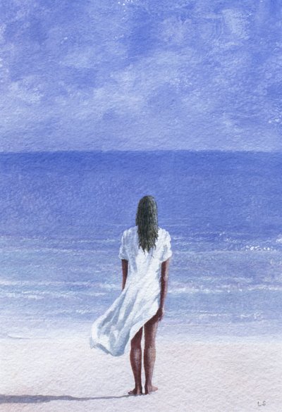 Mädchen am Strand, 1995 von Lincoln Seligman